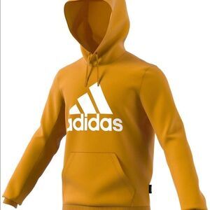 adidas Badge of Sport Cotton Fleece Hoodie in Legacy Gold Yellow Mens Small​​​​​